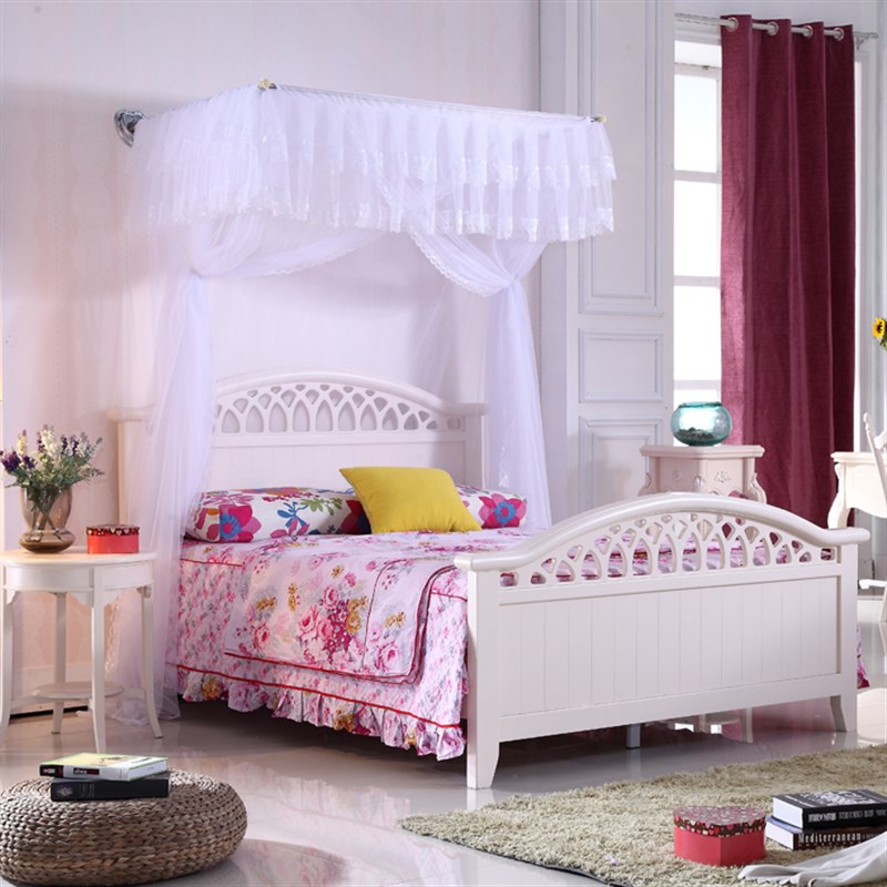 定做钓鱼竿伸缩打挂墙1.21.5m1.8米 三开门双人床密加厚支架蚊帐