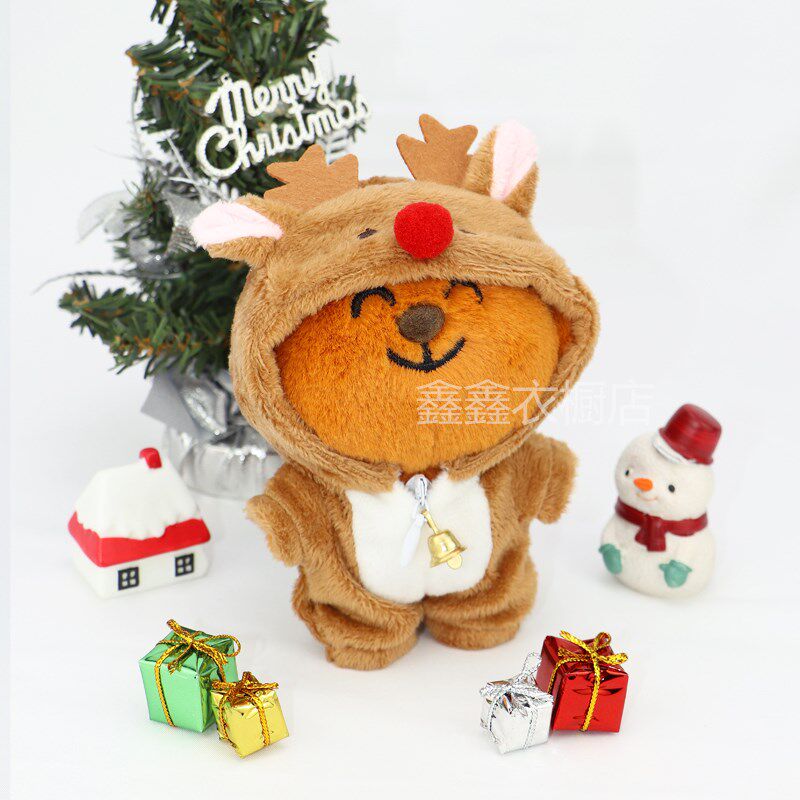 娃衣10cm棉花娃娃正常体胖体用圣诞鹿连体衣家居服大笨狗之家衣服