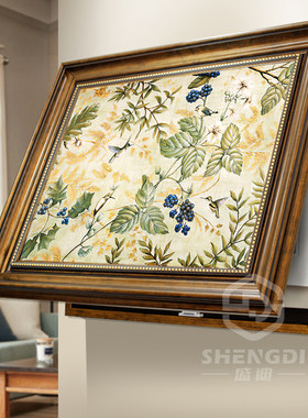 电表箱装饰画美式复古田园花卉配电箱遮挡挂画欧式壁画油画高级感