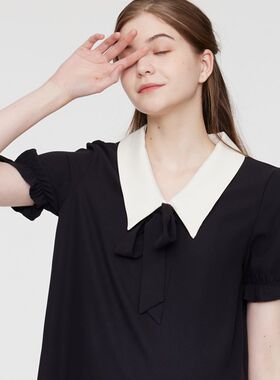 大码孕妇时尚职业装夏季连衣裙韩版潮妈孕妇装法式连衣裙夏装雪纺
