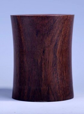 黑檀木素面笔筒文房四宝实木素面插毛笔筒原木工艺品