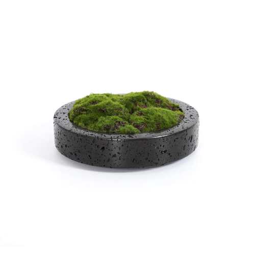 新中式现代仿洞石黑色树脂花盆仿真绿植装饰客厅桌面艺术装饰摆件