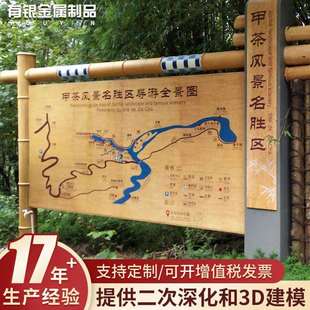 户外景区标识导向系统设计立牌导视牌制作多向分流指示牌源头厂家