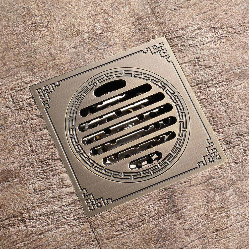 HIDEEP仿古铜地漏大排量浴室防臭青古铜地漏厂家