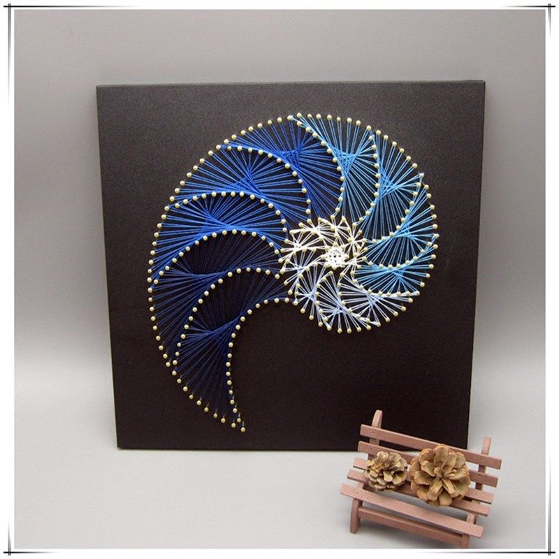 渐变色旋涡钉子绕线画纱线画弦丝画装饰画亲子减压手工DIY材料包,家居饰品,DIY/数字油画,淘宝优惠券,粉丝福利购,淘宝优惠卷