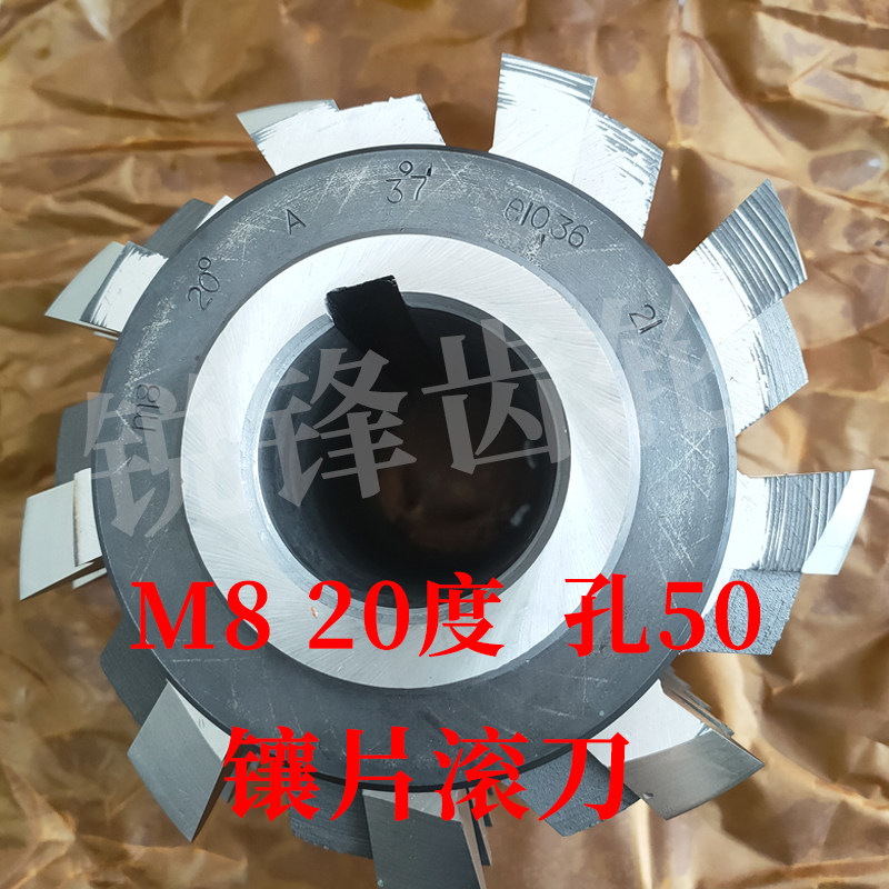 镶片齿轮滚刀 M8 压力角20度 内孔50 河冶高速钢 M42材料
