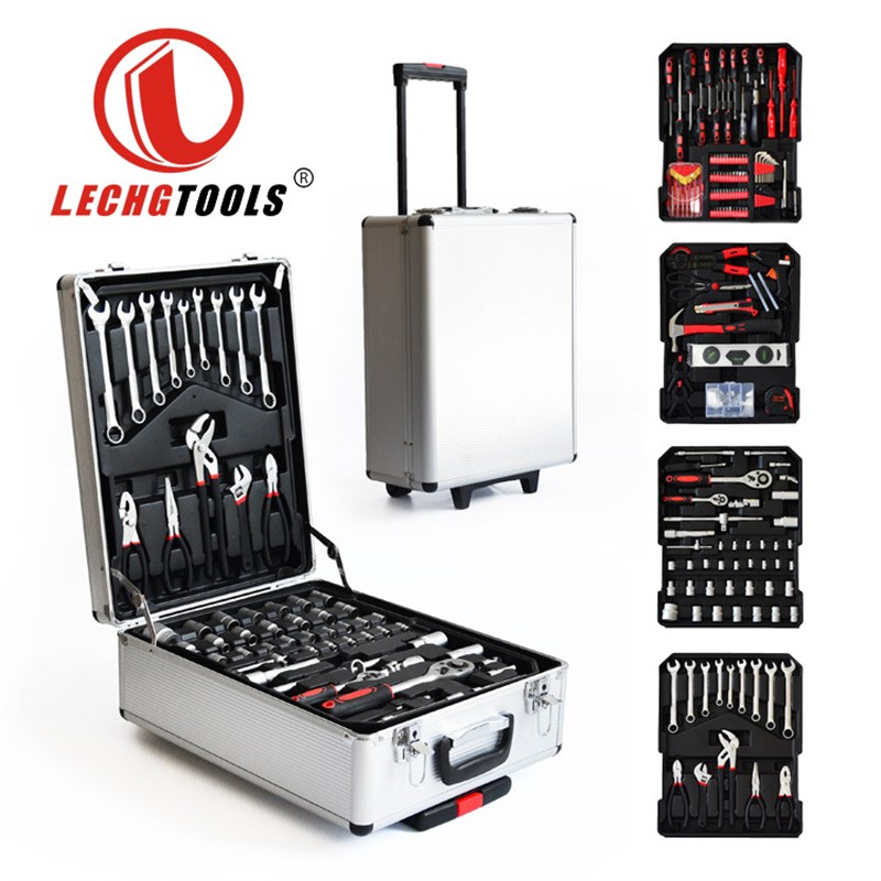 186件五金工具套装棘轮套筒扳手汽修组套工具箱铝合金礼品箱
