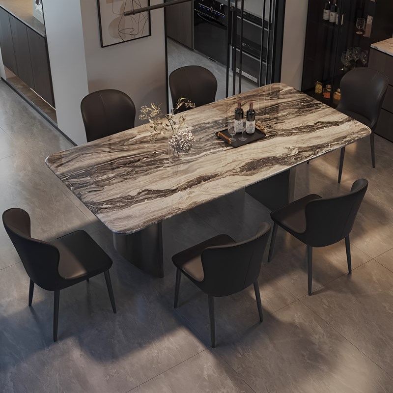 2025新款轻奢大理石餐桌现代简约家用餐桌椅组合小户型吃饭桌子