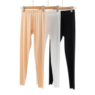 冰丝打底裤 春秋大码 防走光线裤 内搭紧身白九分衬裤 肉色长裤 超薄款