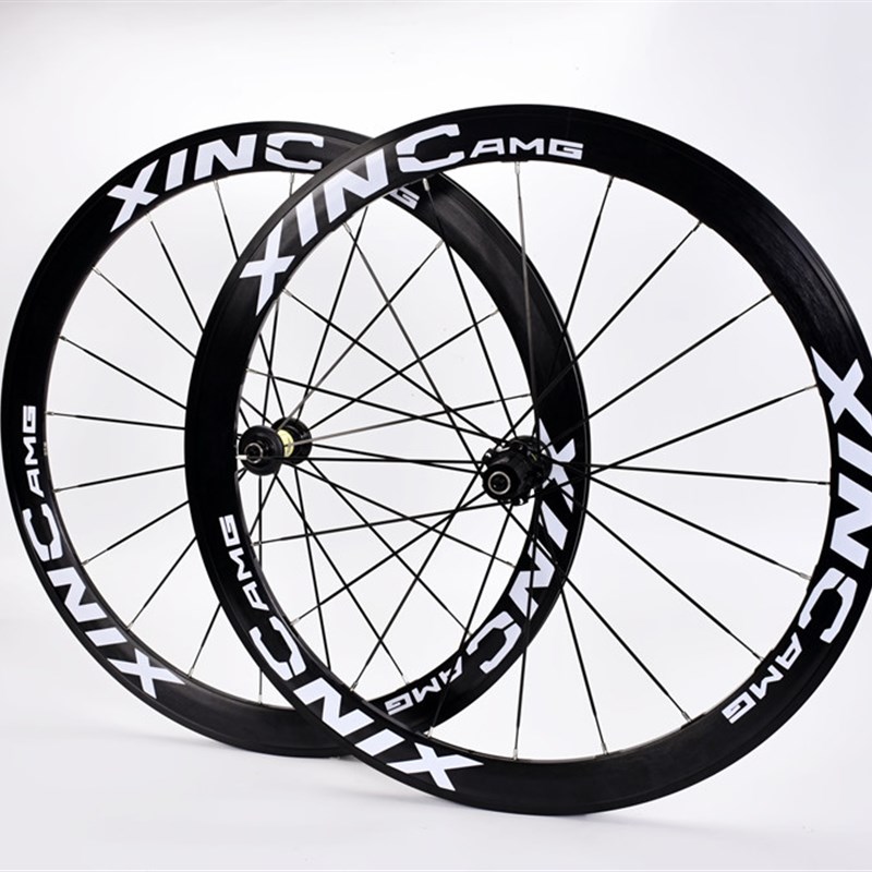 120响700C40/50MM框高直拉破风扁辐条6爪V/C圈刹碟煞公路轮组