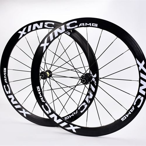 120响700C40/50MM框高直拉破风扁辐条6爪V/C圈刹碟煞公路轮组