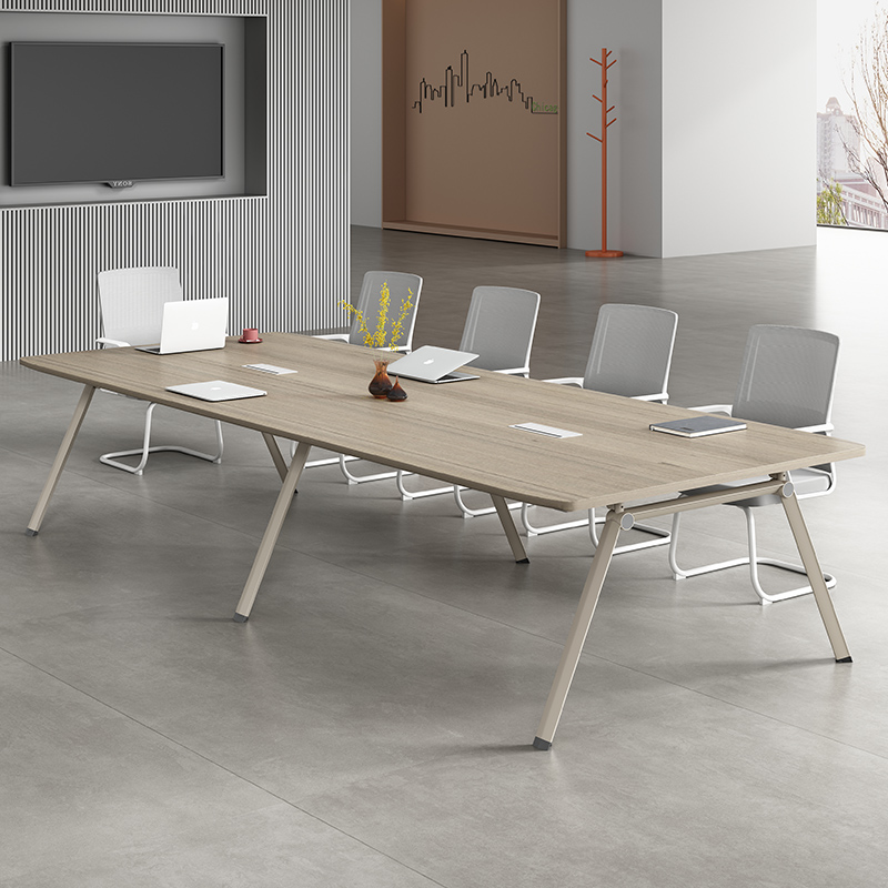 斜边会议桌长桌大小型洽谈培训长条办公桌简约现代会议室桌椅组合