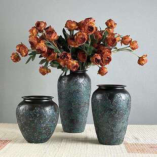 北美冬青花瓶陶艺摆件花器禅意插花干花水培装饰陶瓷梅瓶古典花瓶