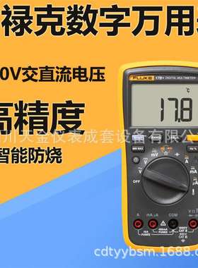 FLUKE数字万用表手持高精度数显F15B+/F17B+/F18B电工防烧数字表