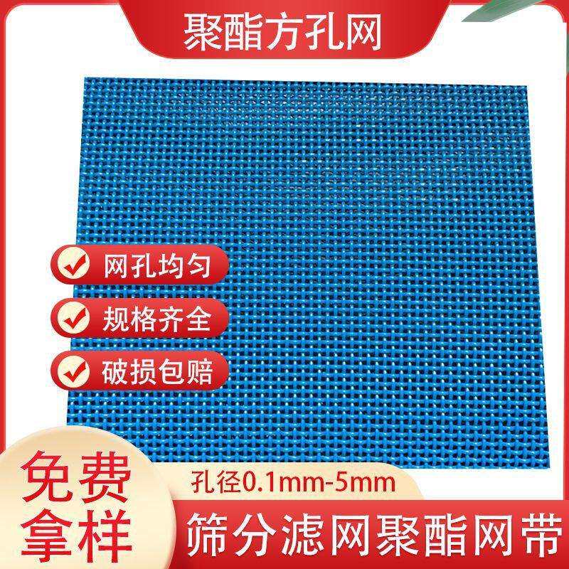 蓝色网格食品输送带 聚酯方孔白色食品输送带食品烘干机网带