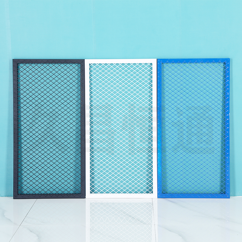 定制菱形网格片铁艺吊顶工业风隔断墙镂I空屏风装饰钢板丝网展示