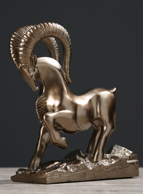 创意招财羊摆件家居饰品现代x简约酒柜装饰品摆设书房工艺品礼物