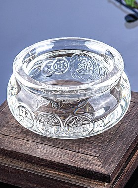 水晶聚宝盆摆件大中小号招财元宝黄水L晶球客厅办公室装饰品