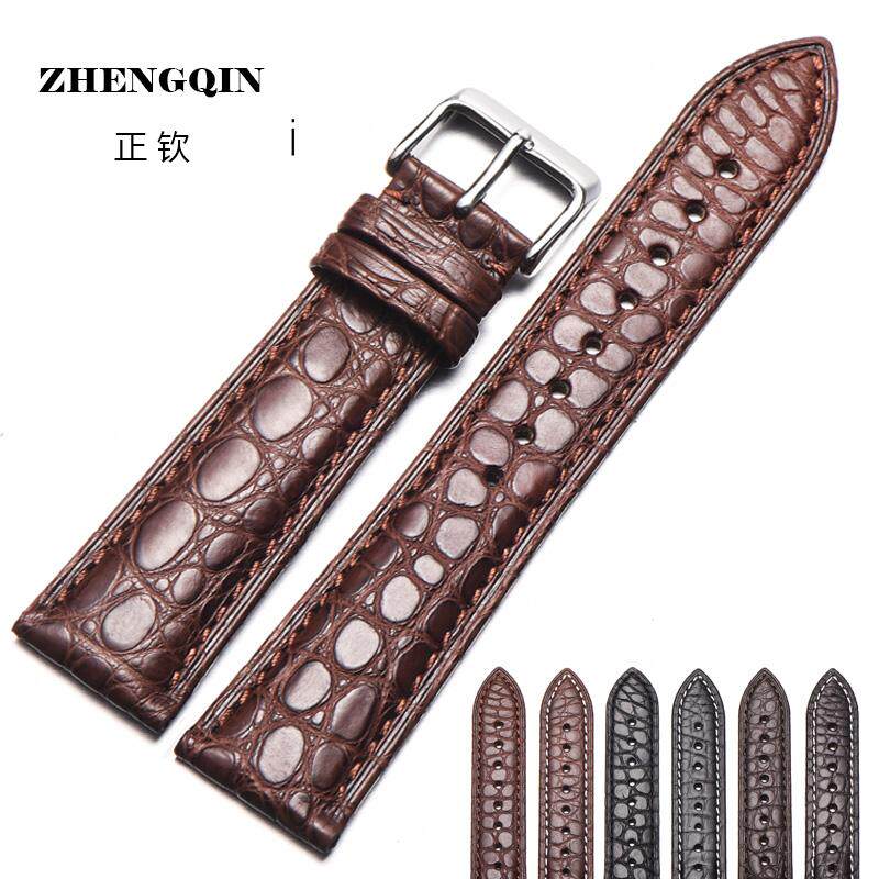 正钦鳄鱼皮表带真皮男女士针扣手表带适用于dw浪琴万国欧米茄美度