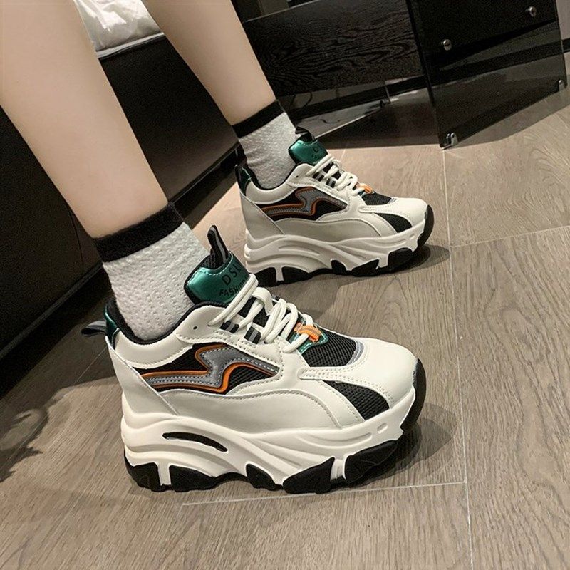 增高8cm老爹鞋女2024春秋新款软底高跟运动鞋厚底百搭休闲松糕鞋,女鞋,老爹鞋,淘宝优惠券,粉丝福利购,淘宝优惠卷