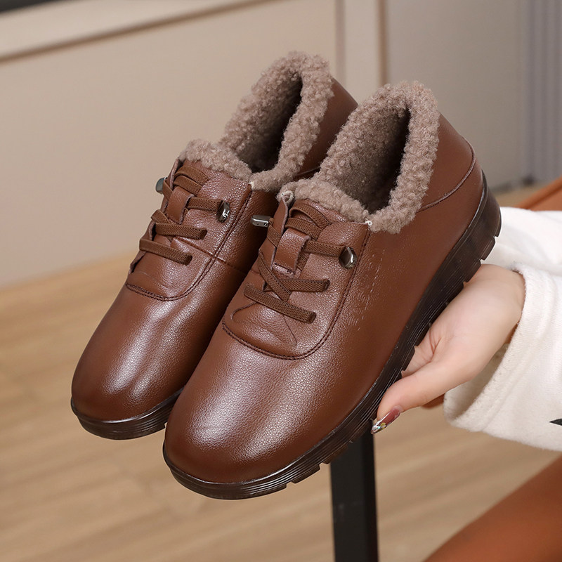 中老年真皮妈妈棉鞋女冬季加绒防滑保暖软底休闲冬天女鞋子棉皮鞋,女鞋,棉鞋,淘宝优惠券,粉丝福利购,淘宝优惠卷