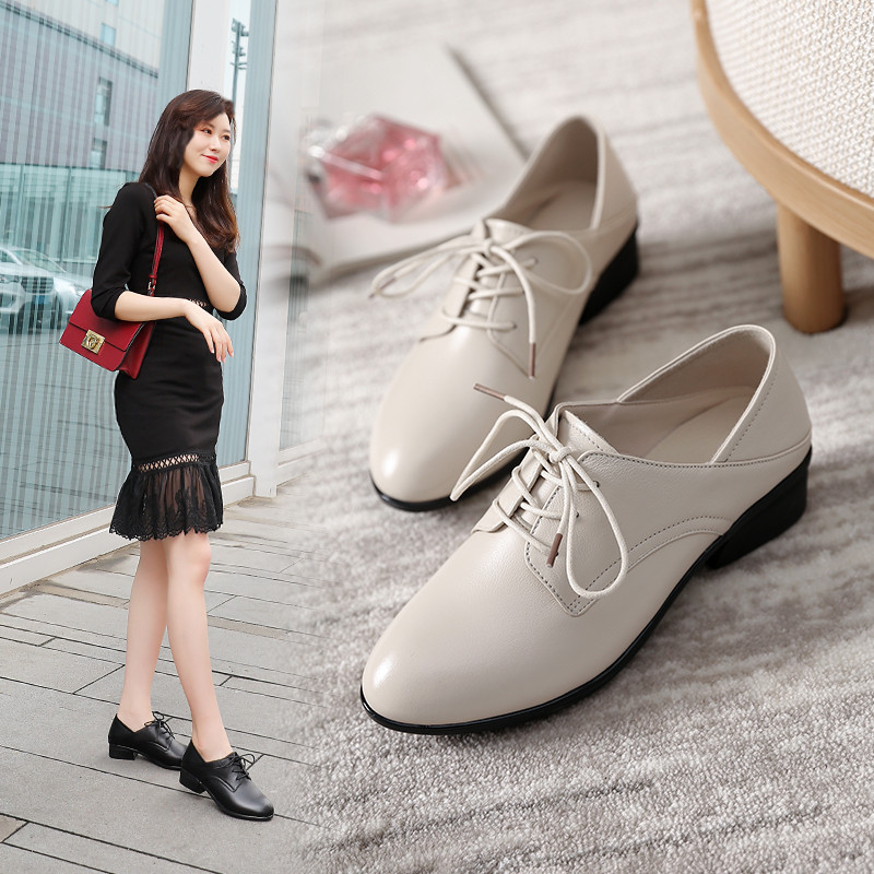 2024年春秋季女单鞋真皮低跟软底女鞋舒适深口小皮鞋女休闲工作鞋,女鞋,深口单鞋,淘宝优惠券,粉丝福利购,淘宝优惠卷