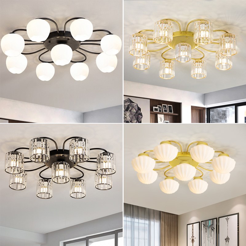 美式客厅灯卧室主卧灯 现代简约房间书房家用金色吸顶灯轻奢灯具