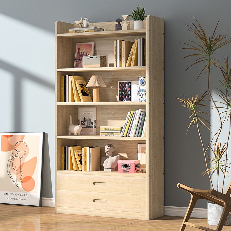 实木书架置物架落地收纳家用靠墙简易展示柜儿童多层桌面现代书柜