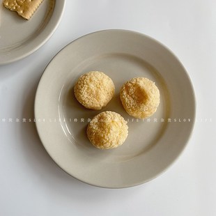 朴简杂货 西餐盘甜品盘早餐盘意面盘子8605 复古陶瓷盘子