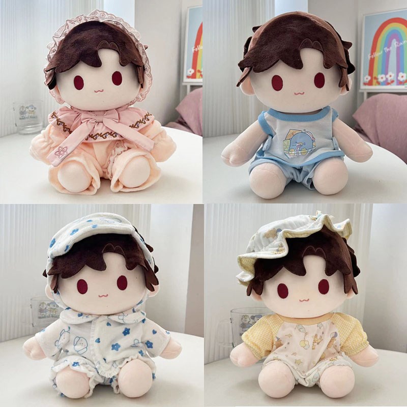 25cm棉花娃娃衣服粉睡衣套装圈圈兔连帽大衣毛绒公仔着替可爱萌