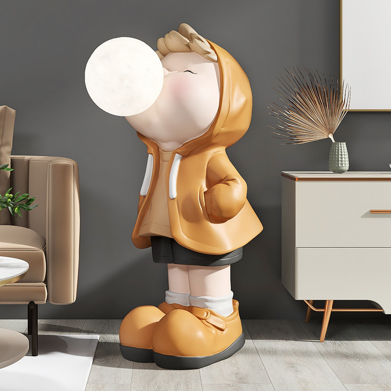 男孩大型落地客厅装饰摆件家居饰品轻奢高档灯电视柜乔迁新居礼品,家居饰品,装饰摆件,淘宝优惠券,粉丝福利购,淘宝优惠卷