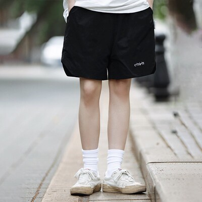 阿于呆日系薄款透气运动跑步网纱短裤男夏季户外抽绳速干五分裤女