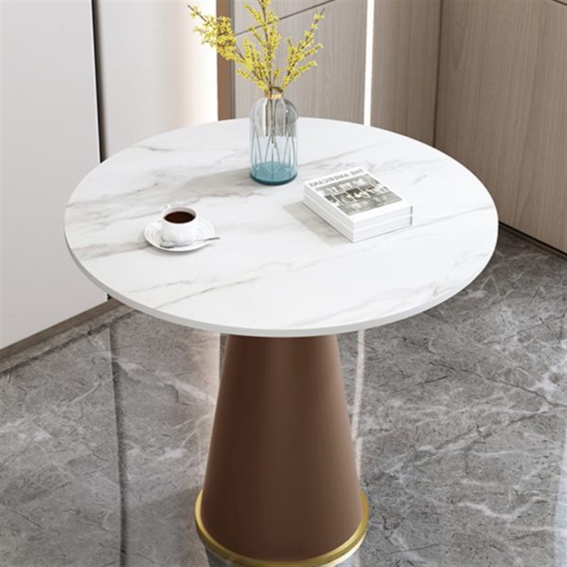 轻奢岩板边几客厅家用小茶几创意边桌角几酒店美容院洽谈桌小圆桌