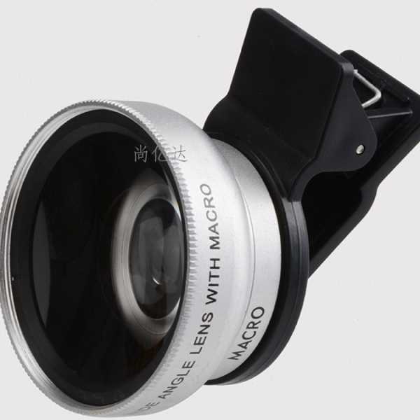 手机外置镜头37mm接口通用夹0.45x广角 微距 二合一镜头 49UV口