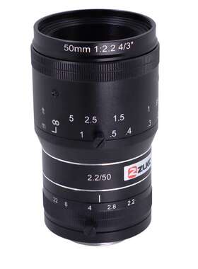 ZLKC中联科创 50mm工业镜头FK5020MP12低畸变1200万C口定焦镜头