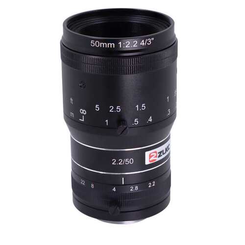 ZLKC中联科创 50mm工业镜头FK5020MP12低畸变1200万C口定焦镜头