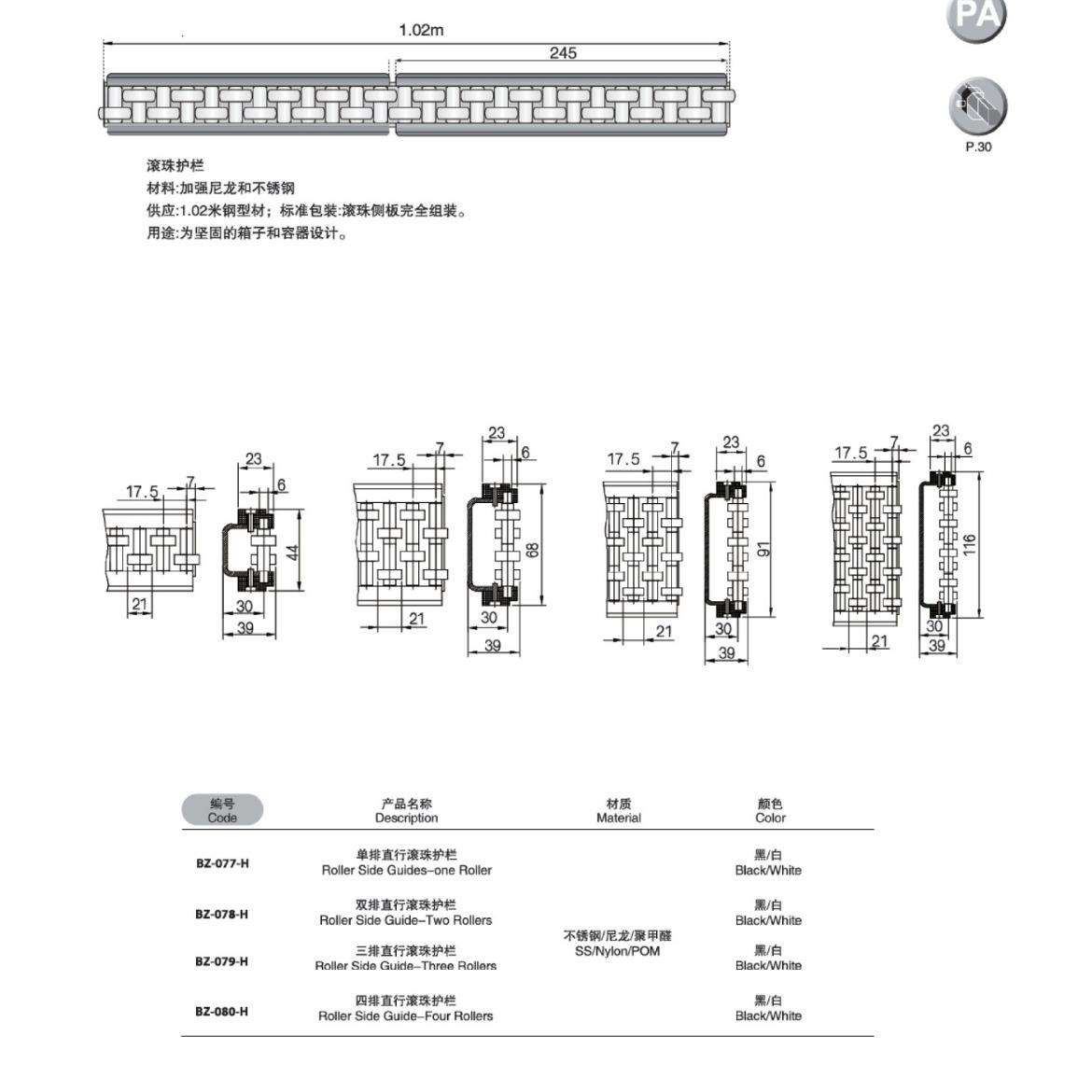 bezel供应单/双排滚珠护栏 不锈钢板件 算盘护栏输送机配件