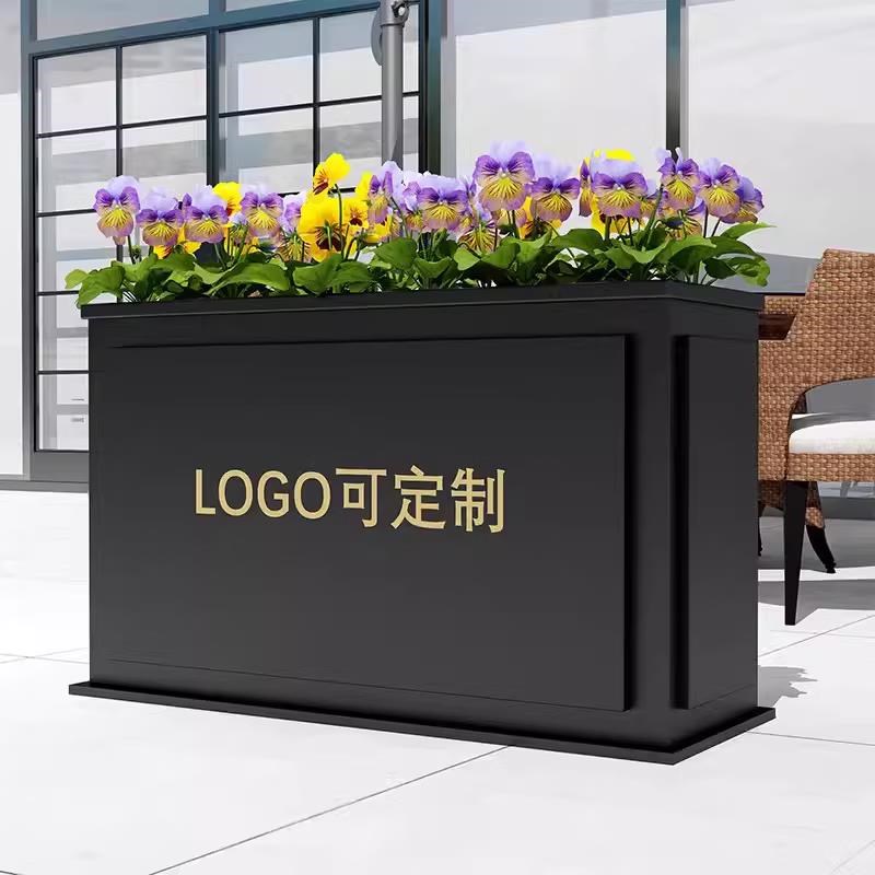 不锈钢花箱户外组合隔断长方形室外花槽定制铁艺花坛市政花池厂家
