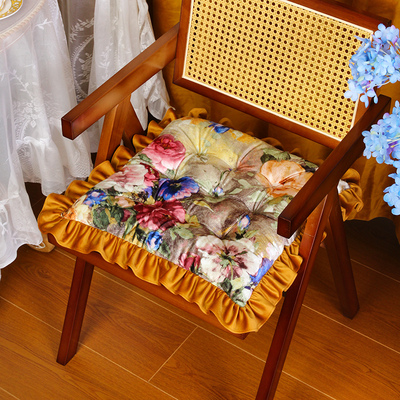 复古花卉蒲团坐垫茶室飘窗垫子椅子软垫学生座椅屁垫懒人席地垫子