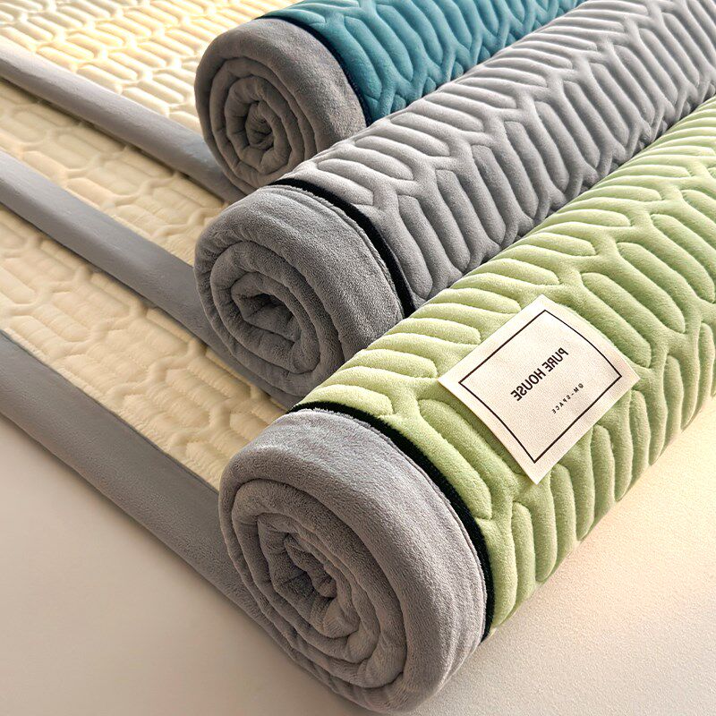 秋冬加厚牛奶绒床垫软垫褥子垫被家用卧室防滑床褥垫子铺床绒毯子