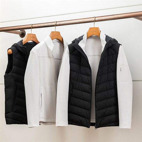 重工打造 结构美学 冬季男士两件套鹅绒羽绒服抓绒连帽鹅绒马甲男