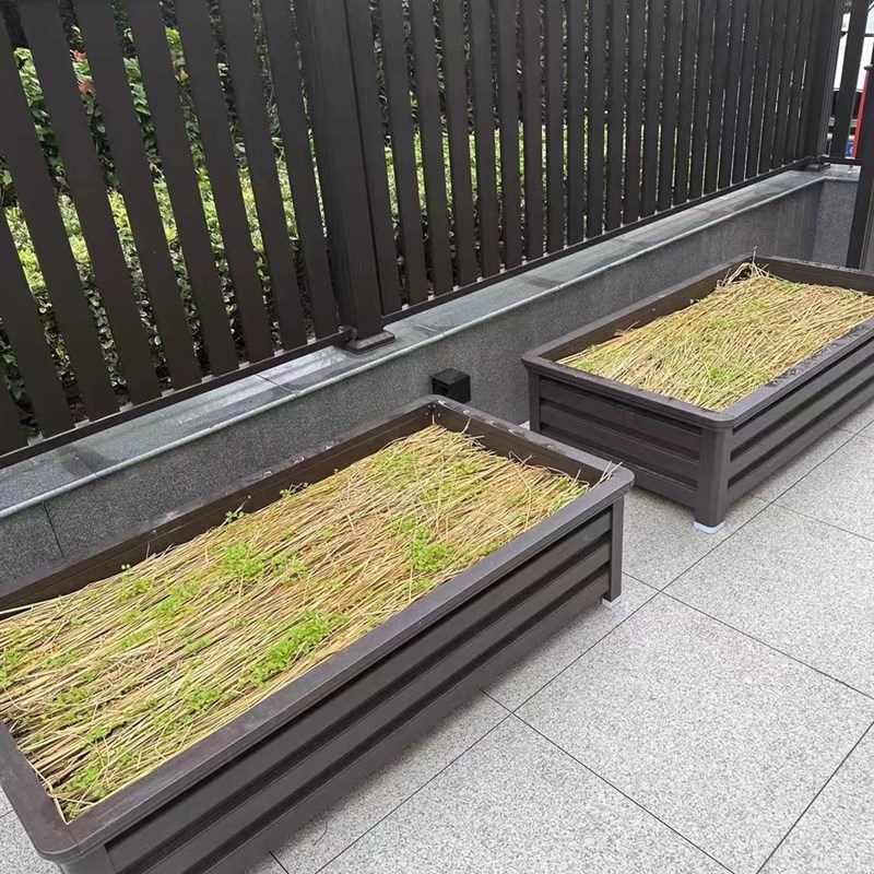 定制铝合金花箱户外庭院花盆阳台种菜种植箱室外市政道路护栏花箱