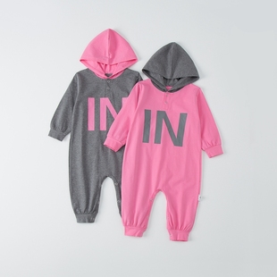 宝宝长袖 薄款 外穿睡衣 春秋夏季 婴儿连体衣服纯棉带帽爬服哈衣四季