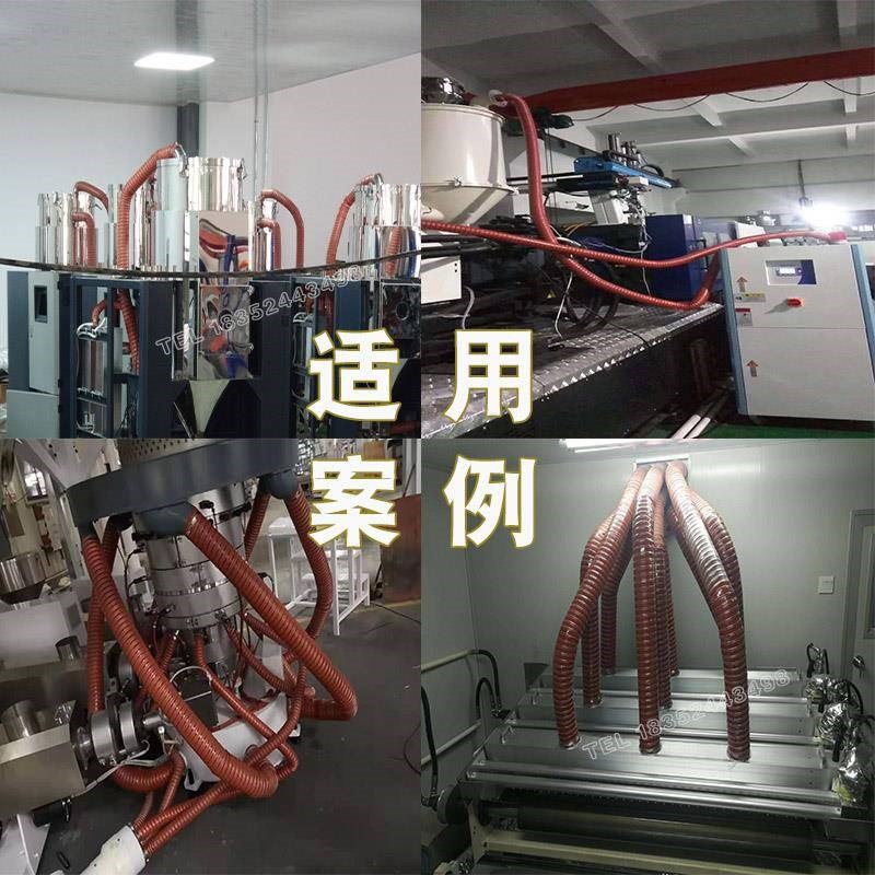 厂促排烟阻材通风管耐高管燃防火排钢气管温管丝管软管红色硅胶新