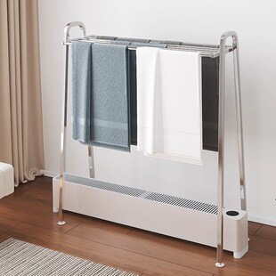 踢脚线取暖器烘干毛巾架卧室内晾衣架家用烘烤衣架简易落地挂衣架