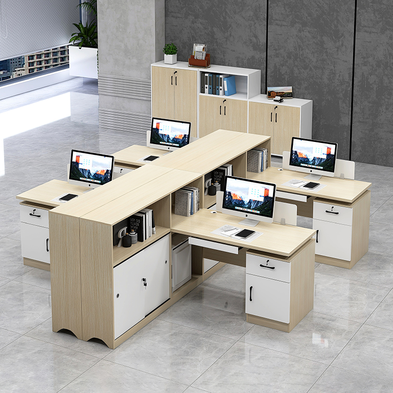 办公桌员工位屏风卡座36四人位电脑桌组合公司职员桌财务办公桌椅