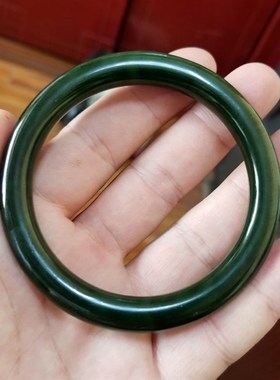 和田碧玉籽料手镯 圈口50-60可选  1号圆条 2号宽条 xx