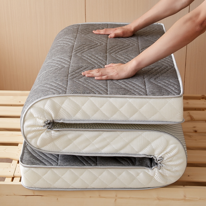 格纹立体乳胶床垫加厚床褥子学生宿舍铺底榻榻米垫家用可折叠软垫