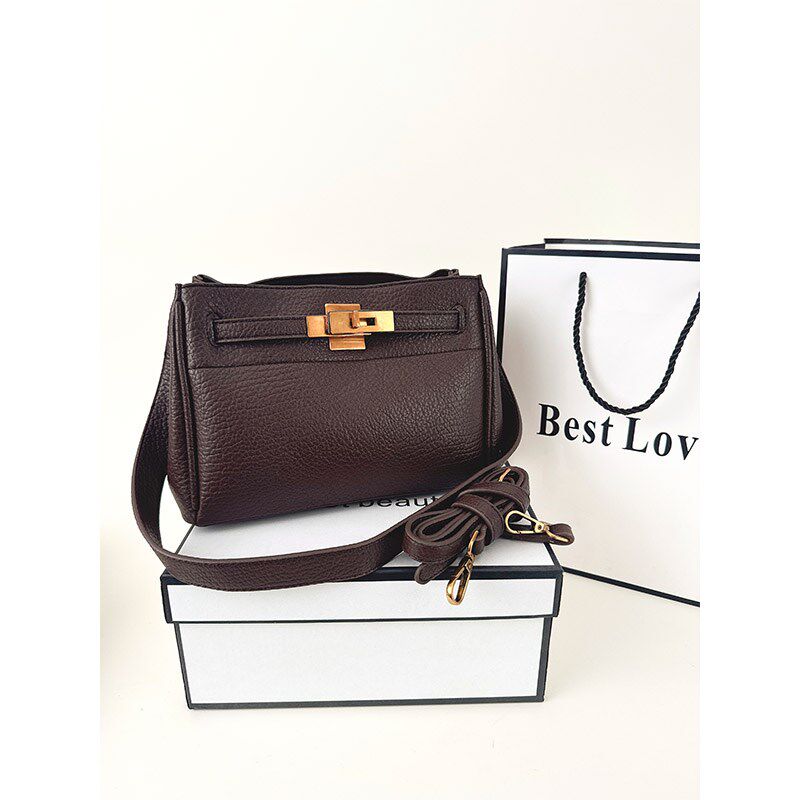 DUZI小众软皮凯莉包女2024新款通勤百搭腋下包高级感单肩斜挎女包