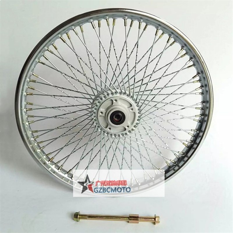 CG125摩托车轮毂复古改装碟刹轮圈前碟刹后鼓刹加密钢丝辐条轮圈